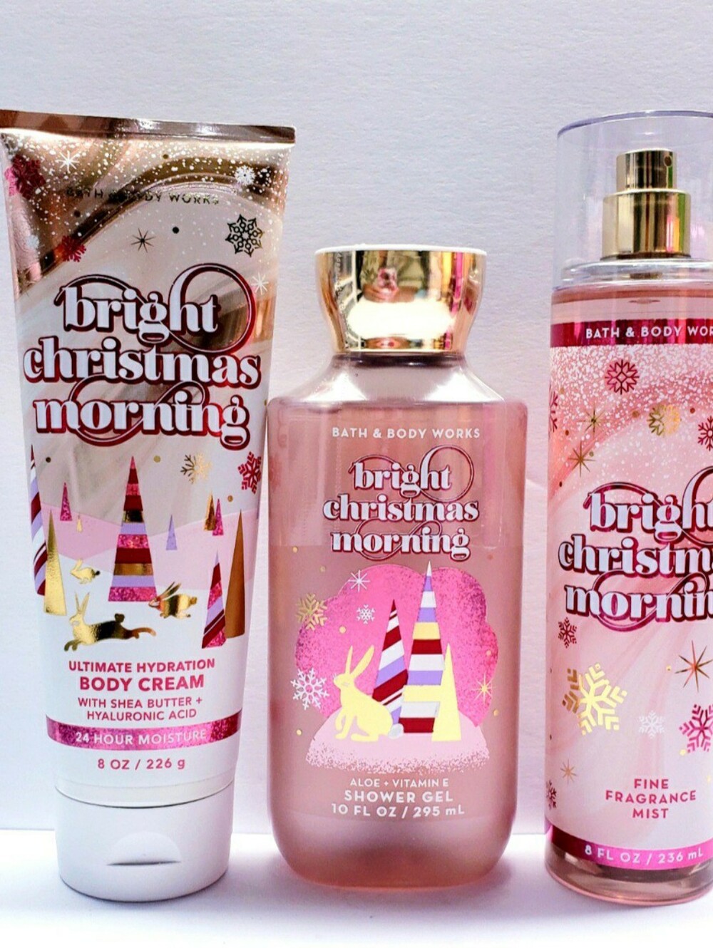 Bath & Body Works BRIGHT CHRISTMAS MORNING Body Cream, Body Wash, Fragrance Mist